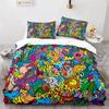 Set Copripiumino Graffiti King Set Biancheria da Letto Microfibra Hip Hop Moderno Street Art Copripiumino Per Bambini Ragazzi Decorazione Camera da Letto Giovani