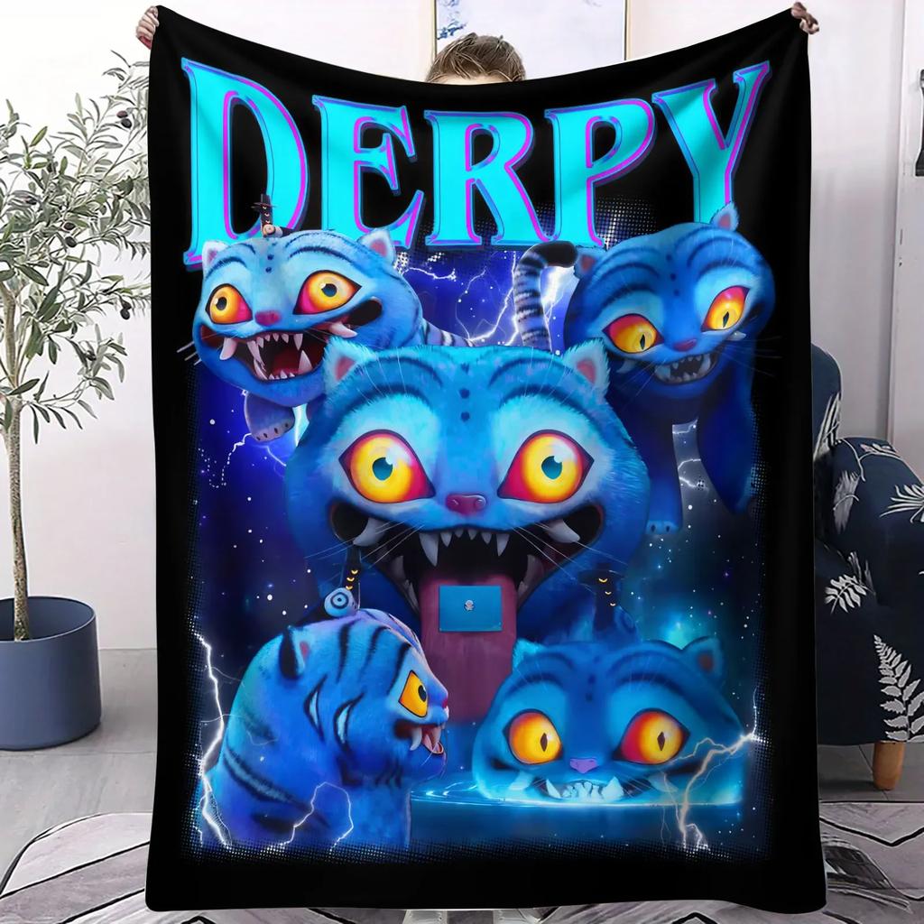 K Pop Saja Boys Cute Chibi Blanket Soft Warm Flannel Throw Anime Fan Gift for Travel Camping Sofa Bed Cover Living Room Decor