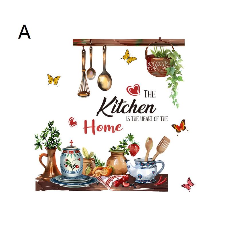 Kitchen Wall Decal With Self Adhesive Backing Warm Rustic Design For Home Kitchen Dining Room Wall Decor