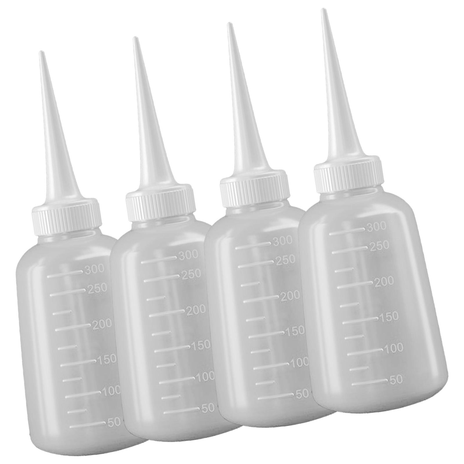 

4 шт. бутылки с дозатором, пластиковые, с носиком, бутылка для экструзии для клея, масла и моющих средств для использования в DIY-проектах 300ML