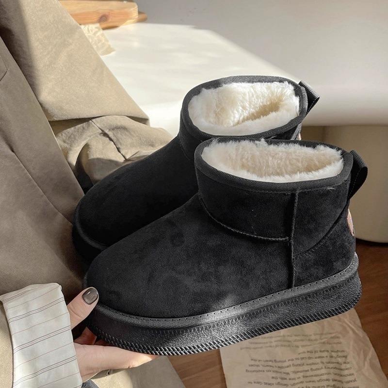 New Thick-soled Snow Boots, Waterproof and Anti-slip Short Boots for Women, Fleece Cotton Shoes