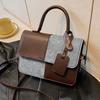 Women PU Leather Shoulder Bag Stylish Crossbody Bag Patchwork Handbag Stylish Top Handle Bag with Detachable & Adjustable Shoulder Strap for Commuting