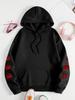 Oversized Y2K Skull and Rose Pattern - Hoodie - Soft Casual Long Sleeve Pocket, Comfortable Women's Oversized Daily Clothing