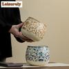 1500ML Ru Ugn Blåvitt Keramiskt Jianshui Te Tvättfat Te Skräpkorg Te Damm Cylinder Fat Chaxi Skål Ornament