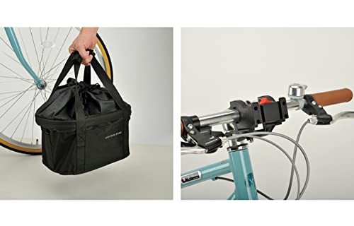 Captain Stag (CAPTAIN STAG) Front Basket, Detachable One-Touch Nylon Front Basket with Bracket, Black, YG-1336, 340mm Wide x 370mm Deep x 210mm High