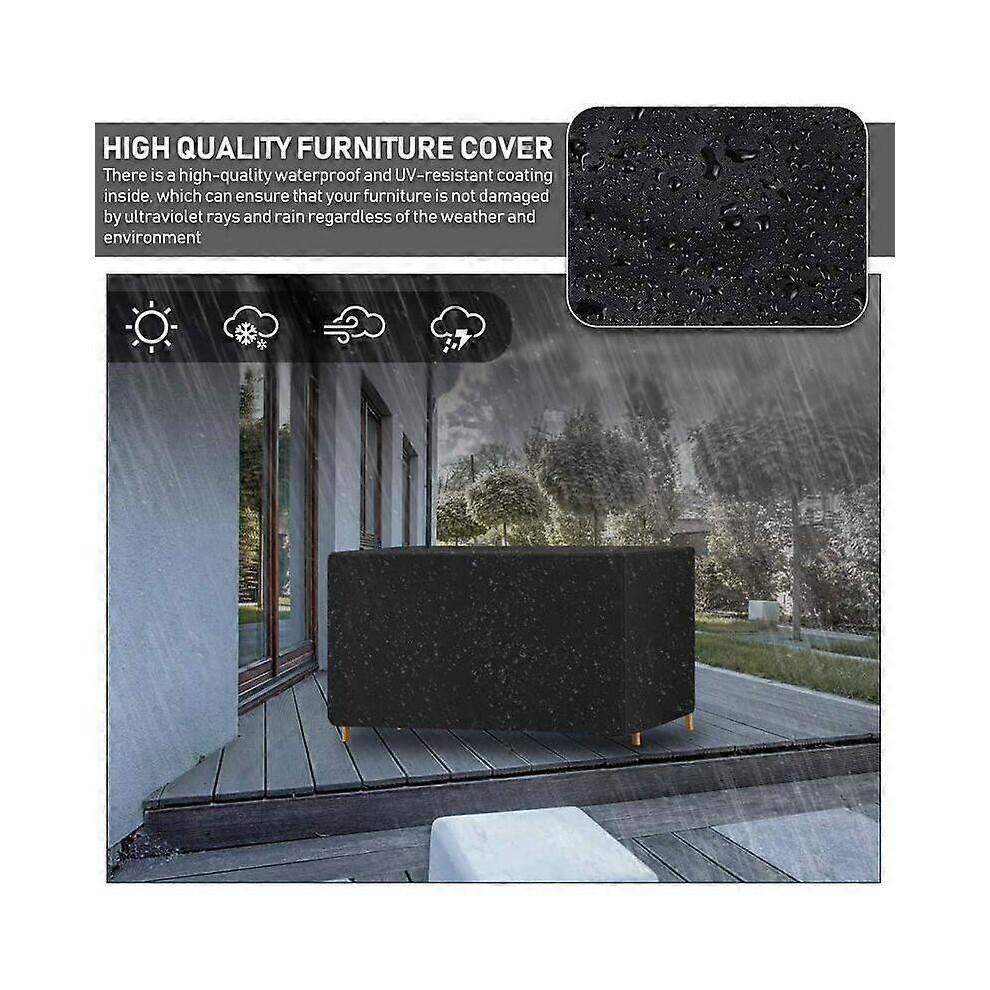 Outdoor Furniture Cover 170x94x70cm Waterproof UV Resistant Patio Table Chair Protective Cover Black