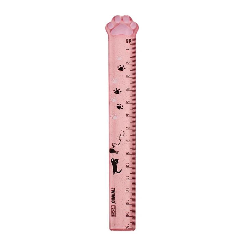 1pcs Cute Kitten Cat Claw Ruler Stationery Fun Drawing Gift Office School Measurement Drawing Ruler