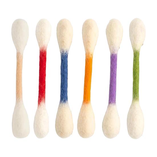 6Pcs Cotton Swabs Cat Toys with Catnip Giant Kitten Chew Sticks Indoor Cats Dental Care Teething Toy Big Felt Swab Interactive Boredom Toy