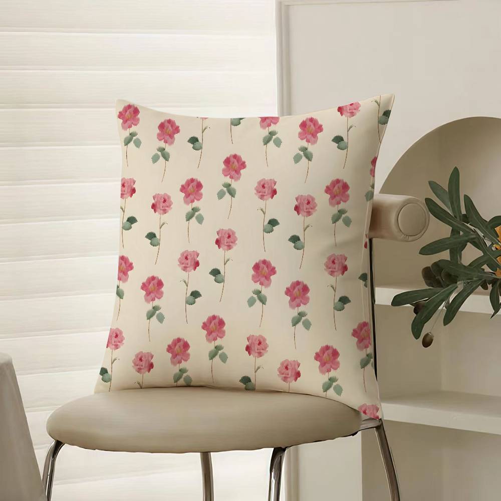 Warm Roses Bloom In Midsummer Pillow Case Comfort Sofa Bed Silky elegant Invisible zipper Decorative cushion cover