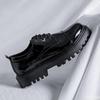 Leather Shoes Men Office Casual High Platform Patent Leather Shoes Male Streetwear Vintage Wedding Shoe