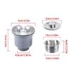 Pack Of 2 Kitchen Sink Drain Set Featuring Removable Basket and Sealing Stoppers In Sturdy Stainless Steel Materials