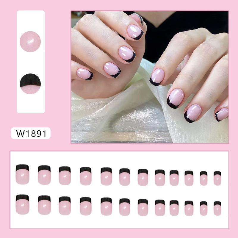 Simple and clean black French fashion white sweet and cool ins European and American style removable nail art