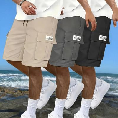 Men's Work Shorts Summer Comfort Multi-pocket Outdoor Leisure Sport Beach Pants Elastic Waistband