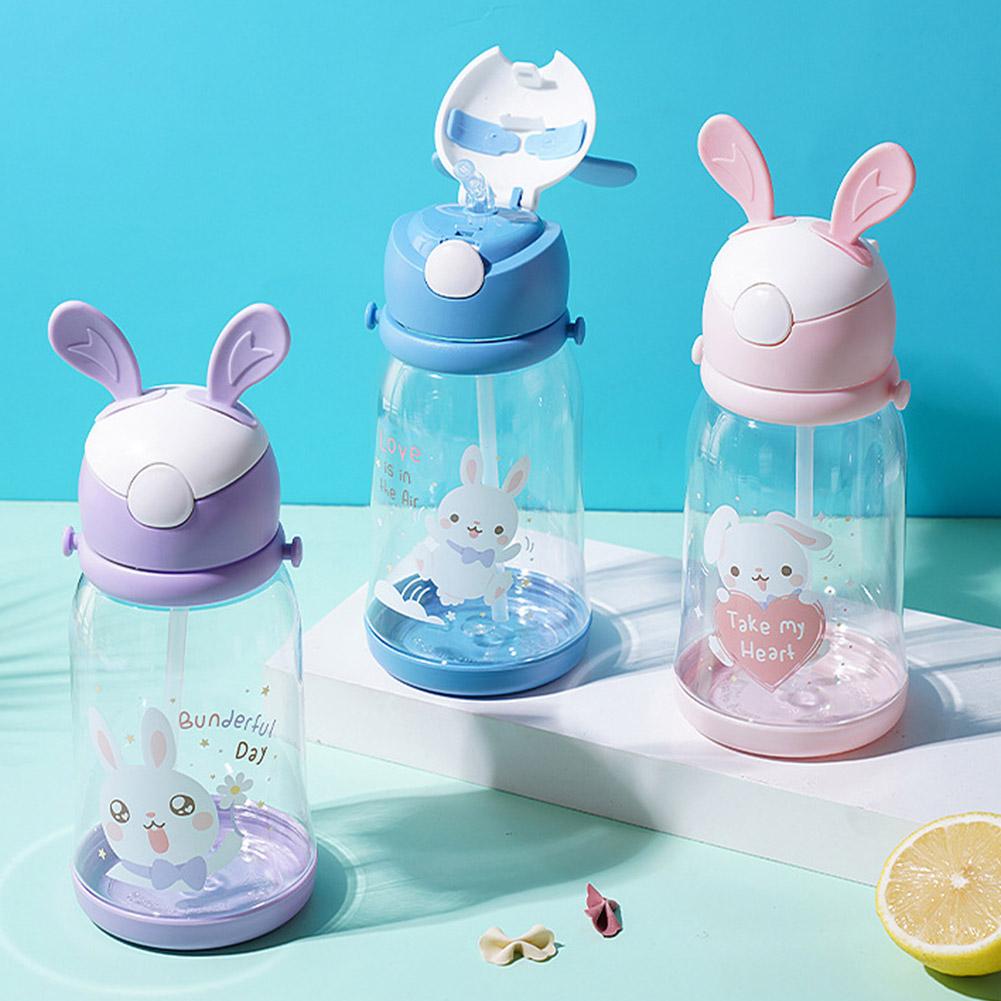 500ml Kids Water Sippy Cup Cute Cartoon Baby Cups With Cup Straws Bottles Leakproof Water Free F0B6