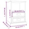 Nightstand Gray Sonoma 43x36x60 Cm