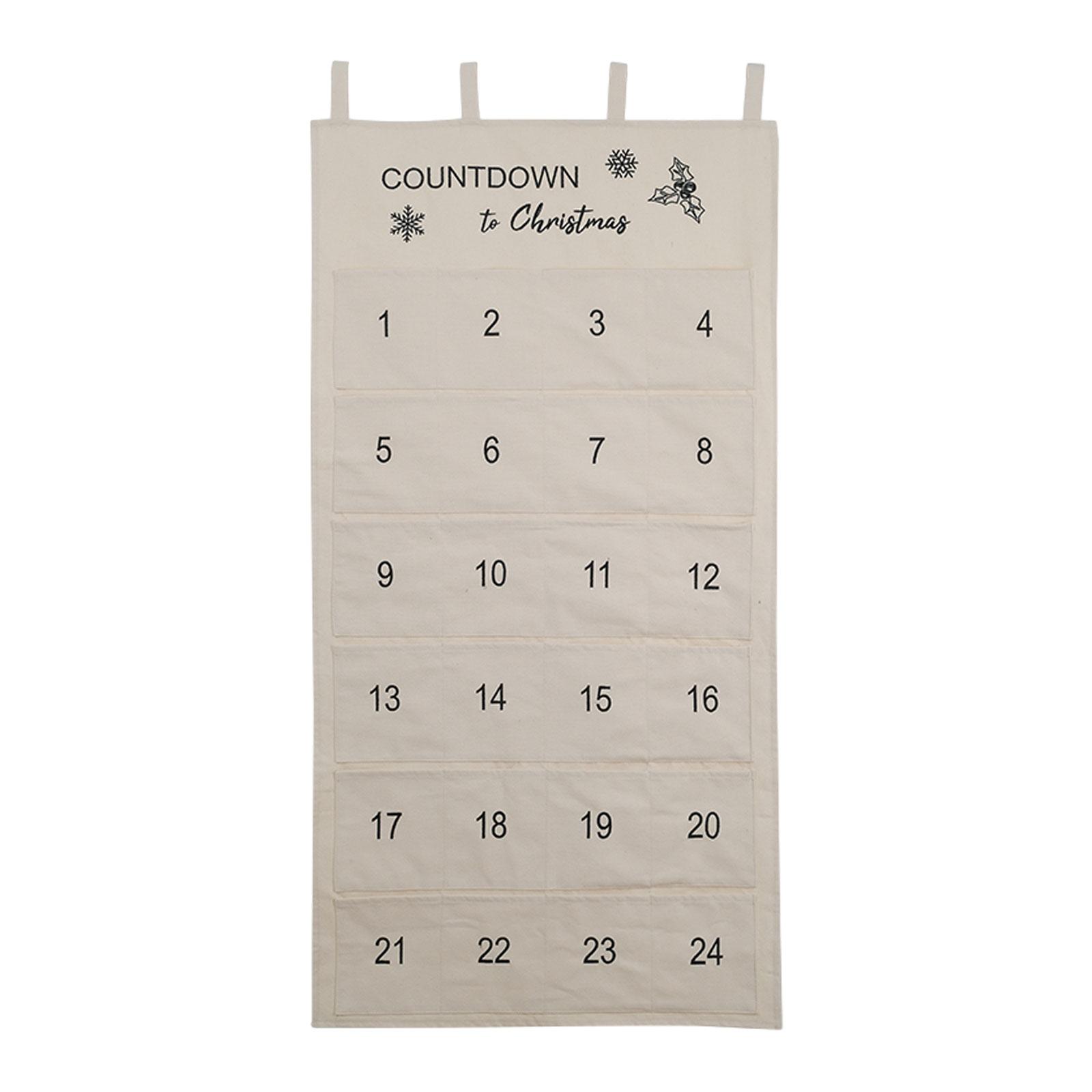 Hanging Bag Wall Mounted Storage Bag Christmas Advent Calendar 2025 Christmas Decoration for Bathroom Living Room Holiday Office