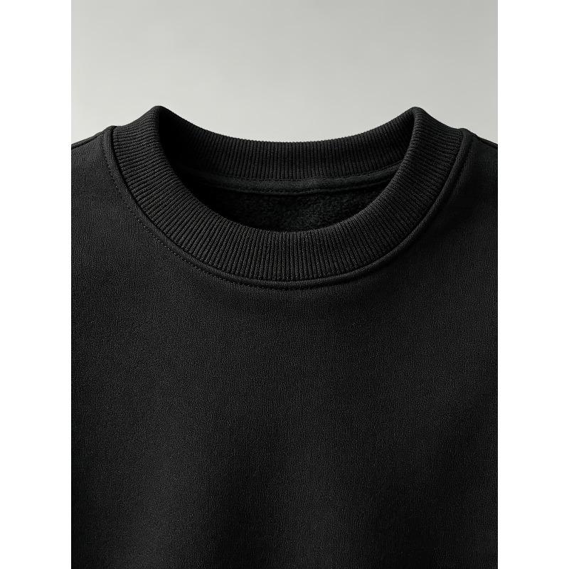 Men's Round-Neck Long-Sleeved Sweatshirt, Suitable for Daily Wear, Lightweight Sweatshirts, Outerwear for Fall and Winter Seasons