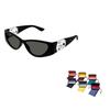 Gucci Full Frame Detail Acetate Irregular Sunglasses Women's Black