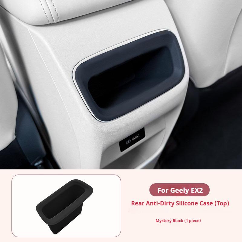 For Geely EX2 Car Rear Ventilation Anti Kick Storage Compartment Silicone Anti Dirt Box for Rear Seats Car Interior Accessories