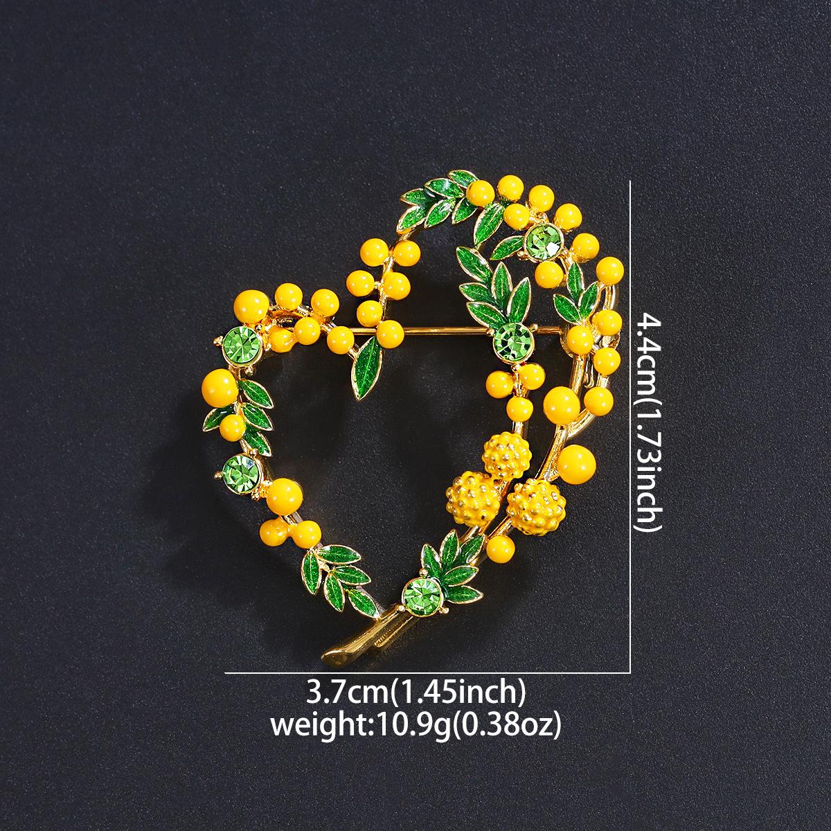 

Винтажная эмалевая брошь «Мимоза» для фруктов, женская изысканная модная брошь в виде растения, высококлассная булавка для костюма с аксессуарами жёлтый