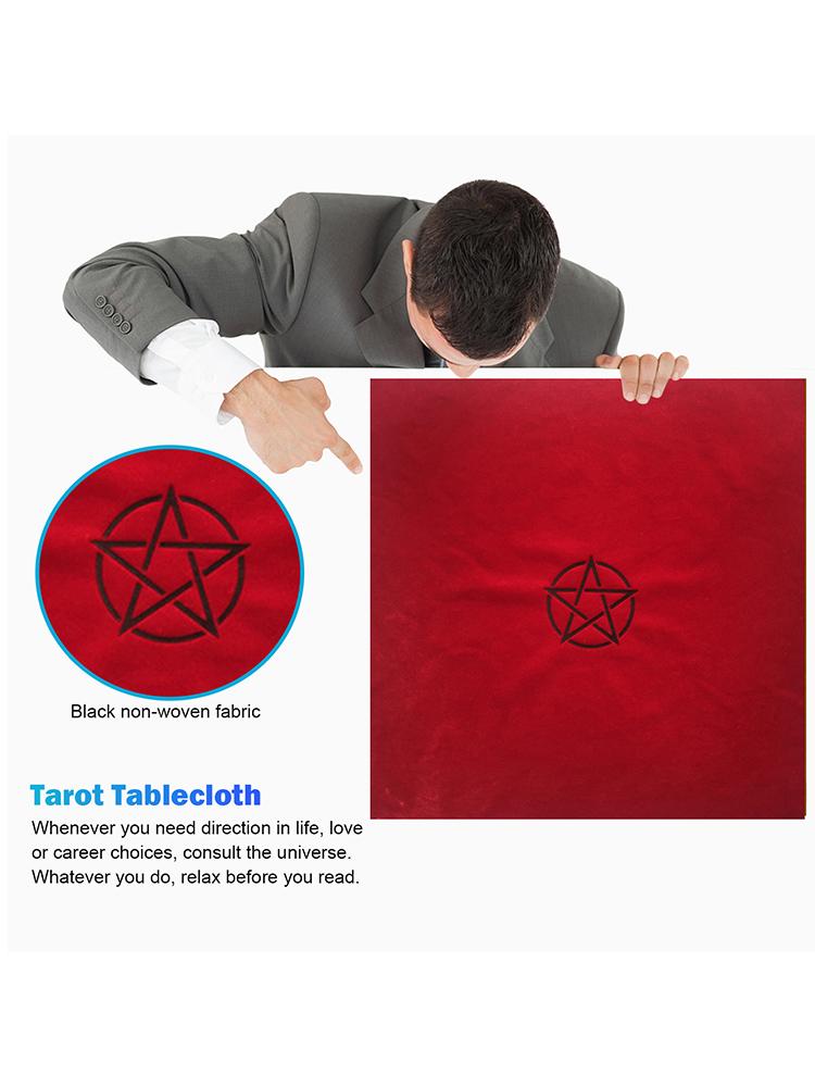 Pentagramm Tarot Tischdecke mit Tasche Samt Altar Tarot Tuch 50x50cm Pentakel Tarot Matte Heim Tischdekoration