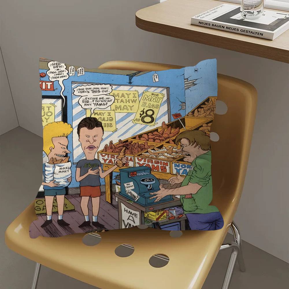 Anime B-Beavis A-And B-Butthead 45*45cm Cushion Cover Pillow Cover Decor Pillowcase Home Pillowcase for Couch Pillow