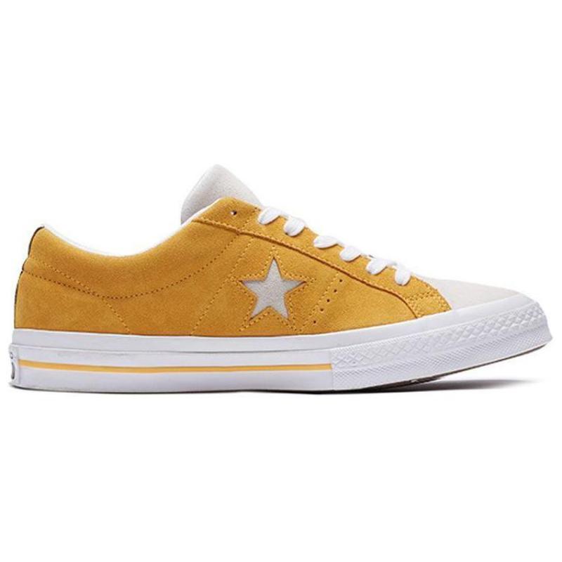 Converse One Star Yellow White Color Block Slip-resistant Lightweight Low-top Skate Shoes Unisex Color Block
