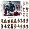 Halloween Advent Calendar 2025, 2D Flat Horror Movie Characters Figures Advent Calendar,Christmas Countdown Calendar for Kids