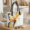  Watercolor Butterfly Print Tote Bag Fashion Casual Large Capacity Shoulder Handbag for Daily Use