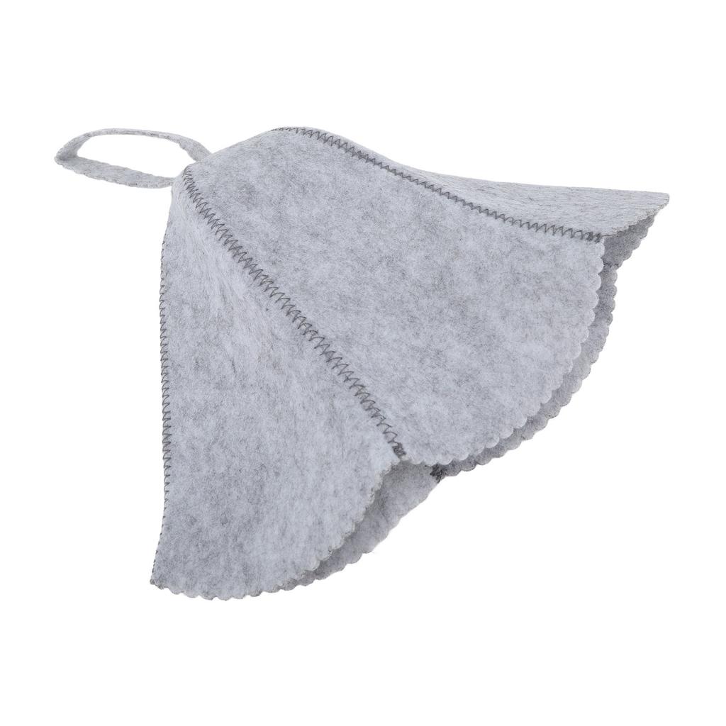 Sauna Hat Felt Water Absorbent Comfortable Shower Bath Felt Hat Universal for Men Women Grey