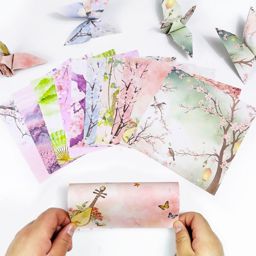 60 Sheets Chinese Style Floral Craft Paper Double-Sided Printed Folding Paper  DIY Scrapbooking