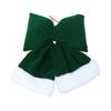 Velvet Christmas Bow Large Plush Stuffed Christmas Tree Hanging Bow with Fluffy White Fur Trim for Holiday Tree Fireplace Party Decoration