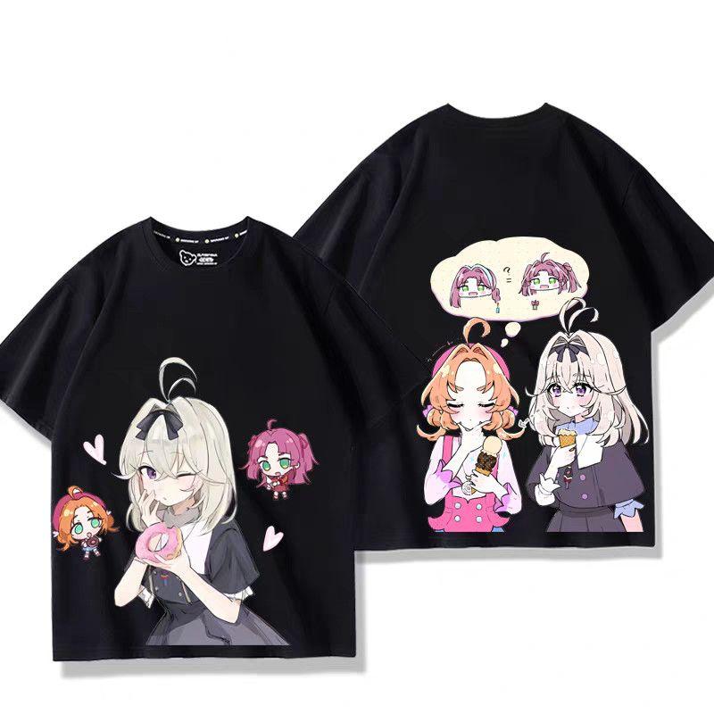 Anime Star Detective Precure  Cosplay Printed Short Sleeves TShirt Casual Tee Fashion Shirts In Summer Birthday Gifts