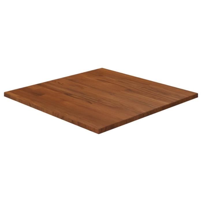 343015 vidaXL Dessus de table carré Marron foncé50x50x1,5cm Bois chêne traité