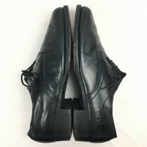 Pre-80s Agal Handmade Wooden Peg Vintage Plain Toe Black Size 26.5-27.0cm Continental Men's(USED)