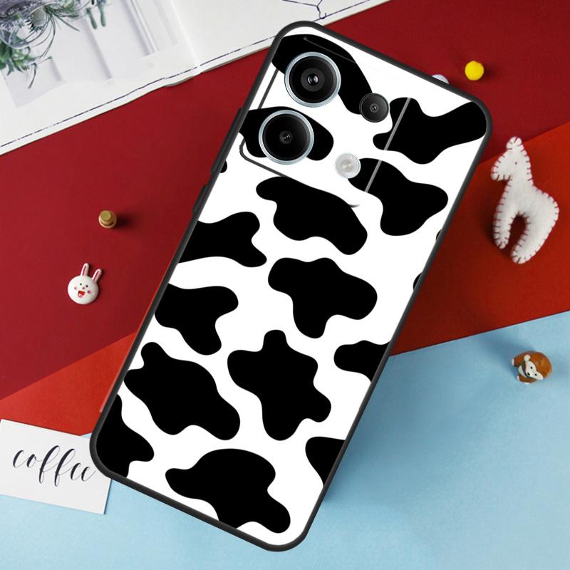 White Black Cow Print Case For Xiaomi Redmi Note 13 Pro 14 12 11 10 15 Pro Plus Redmi 10C 12C 13C 14C 15C 15 Cover