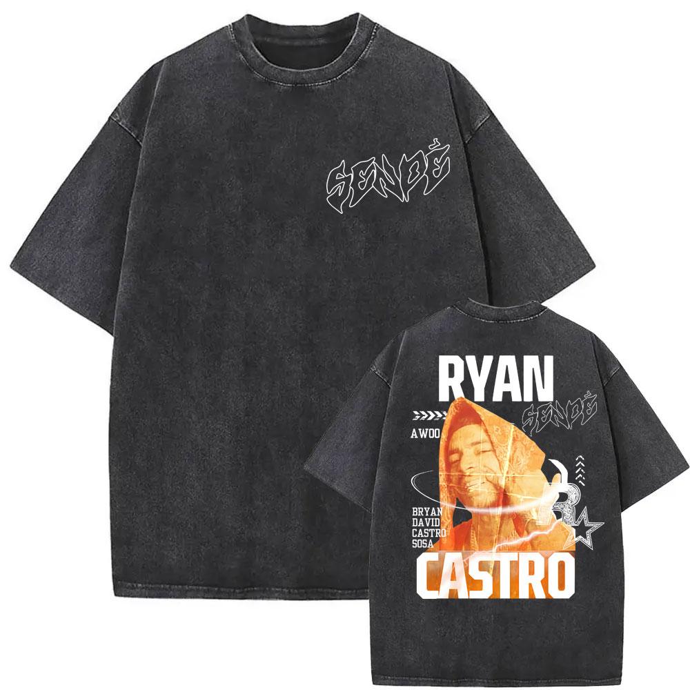 

Rapper Ryan Castro Sende Album Tour Graphic Tshirt Men Women Oversized High Street T Shirts Vintage Washed Cotton Tshirts S