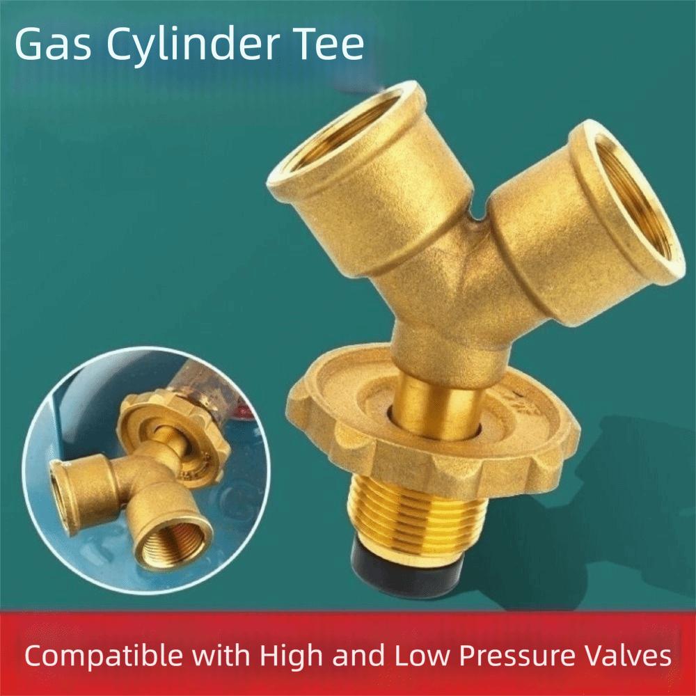 Brass Valve Fittings Y-shaped 4-point Gas Splitter Adapter stress relief with switch Gas tap changer Liquefied gas tank