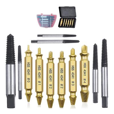 12pcs Bolt Remover Screw Extractor HSS Screw Remover Drill Bits with Hex Shank and Spanner for Broken /Damaged Bolt Stud
