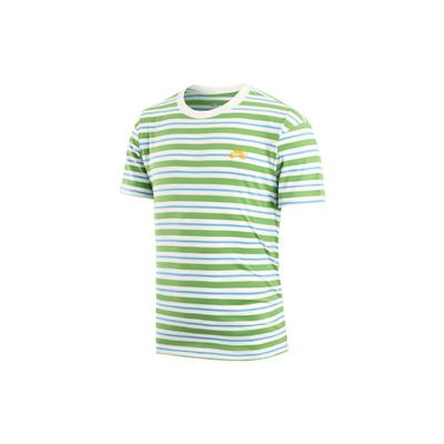 Embroidered Logo Stripe Crewneck T-Shirt Men Tops Green DQ1863-133