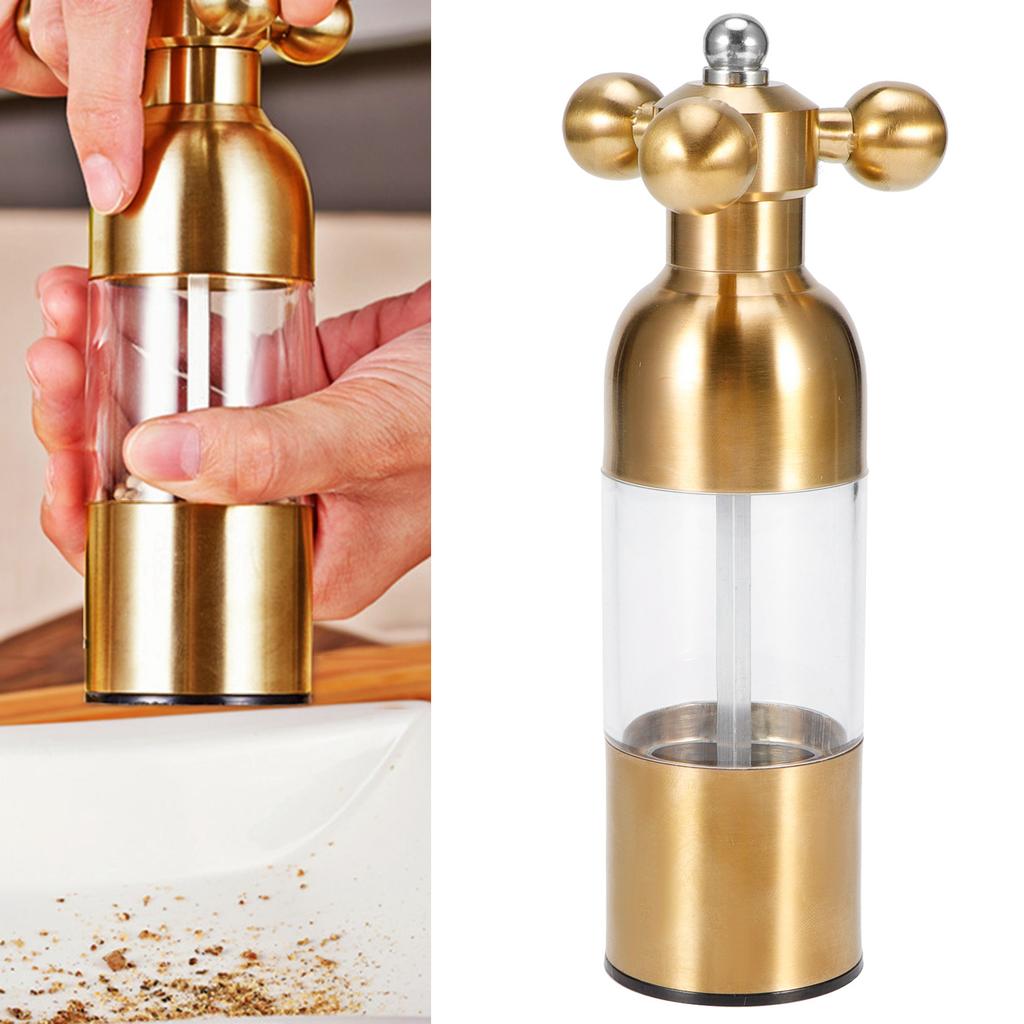 Rustfritt stål Pepper Salt Krydder Kvern Kvern Krydder Sliping Kjøkken Verktøy for CookingGold