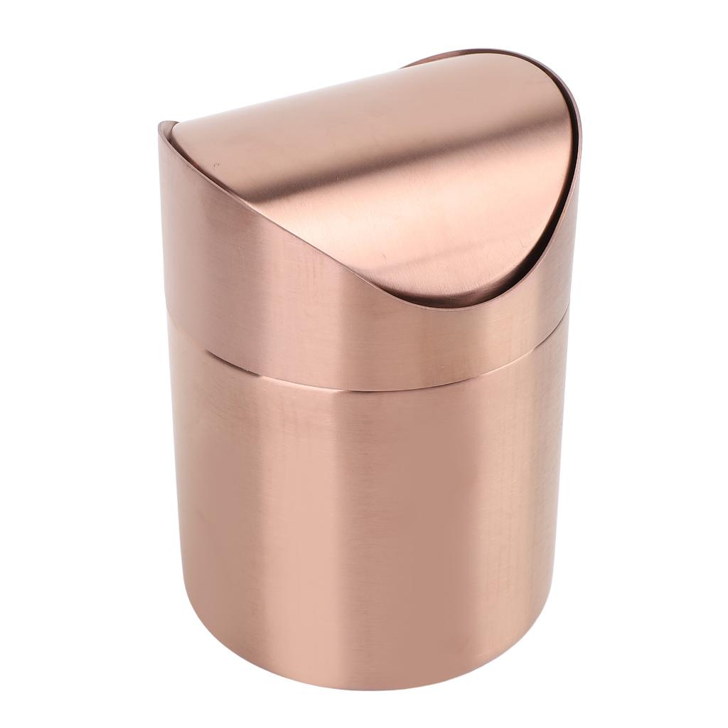 Mini Poubelle de Comptoir Acier Inoxydable 304 Petite Poubelle de Table avec Couvercle Basculant pour Bureau