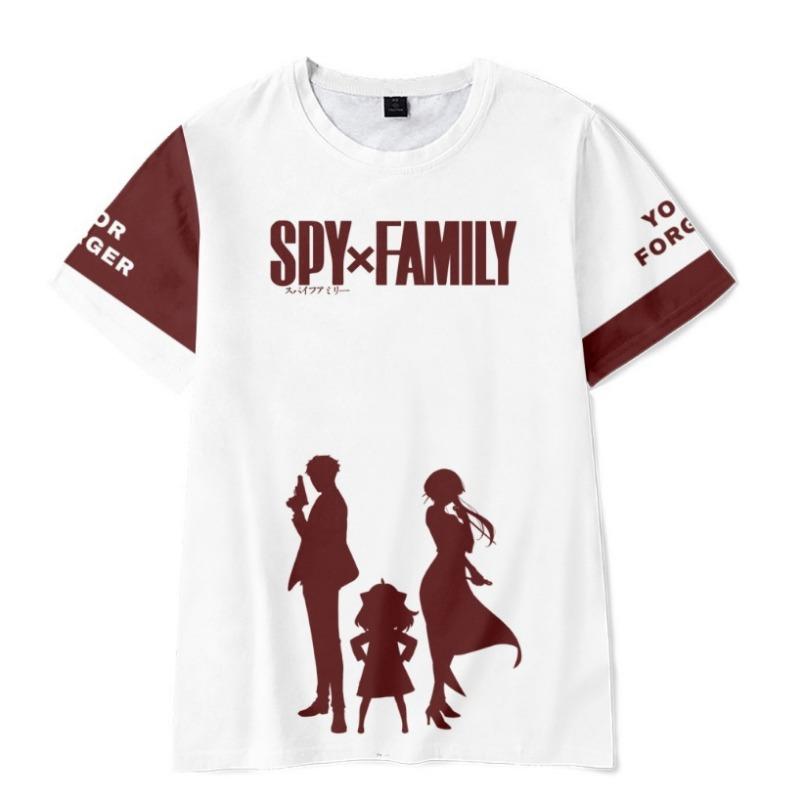 Women's Summer 3D T-shirt Short Sleeved Spy House SPY × FAMIL Casual Minimalist T-shirt