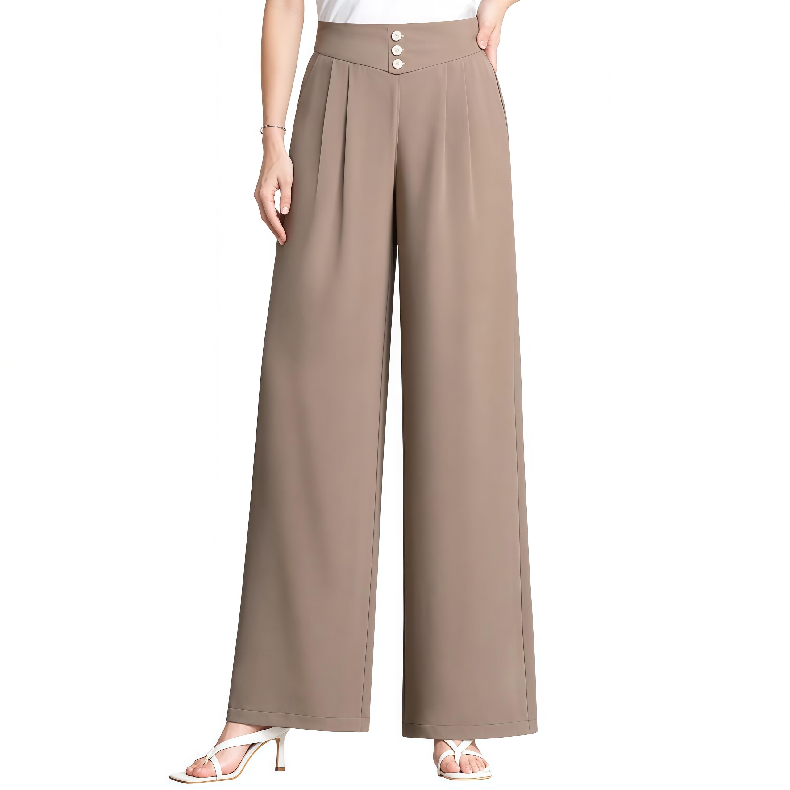 

Women s Soft And Flowing High-Waisted Cropped Pants XL хакі
