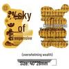 Gold Foil Lucky Cat & God of Wealth Phone Sticker – Prosperity Charm, Treasure Vault Gift