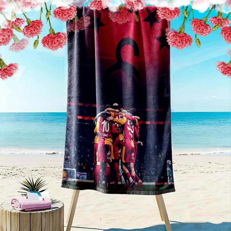 Galatasaray Forever Print Beach Towel, Large Soft Quick Dry Towel for Beach Camping Swimming