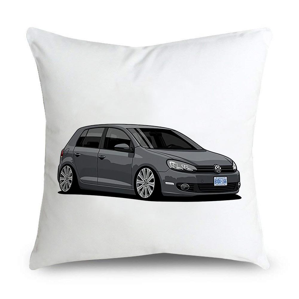 Car Pattern Printing Simple Pillowcase Classic Peach Skin Cushion Cover Pillowcase Home Sofa Car Seat Decoration Pillowcase