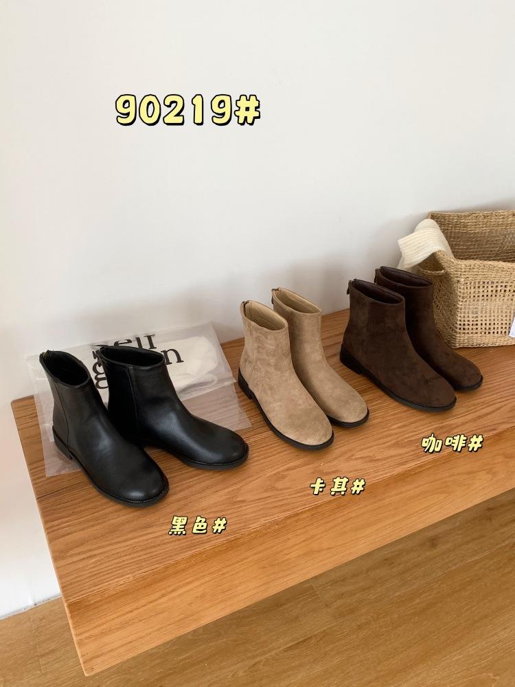 Short Boots Women's Spring and Autumn Single Boots 2025 New Thick Heel Thin Boots Autumn and Winter Chelsea Martin Boots Short and Bare Boots