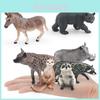 African Wildlife Pvc Black Bear Hyena Donkeyfigures For Classroom Decor And Collectors