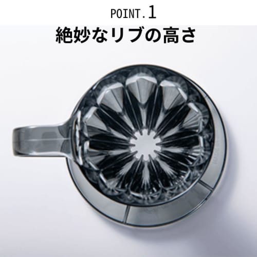 CAFEC DEEP 27 Flower Dripper FDD-27 for Single Cup Coffee (Clear Black, Dripper)